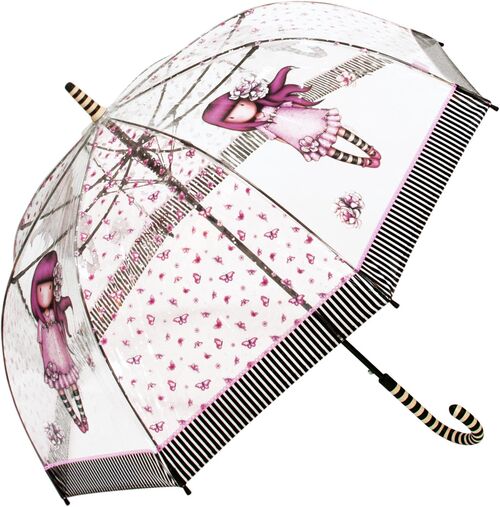 Paraguas adulto largo transparente automtico cpula Gorjuss "Cherry Blossom"