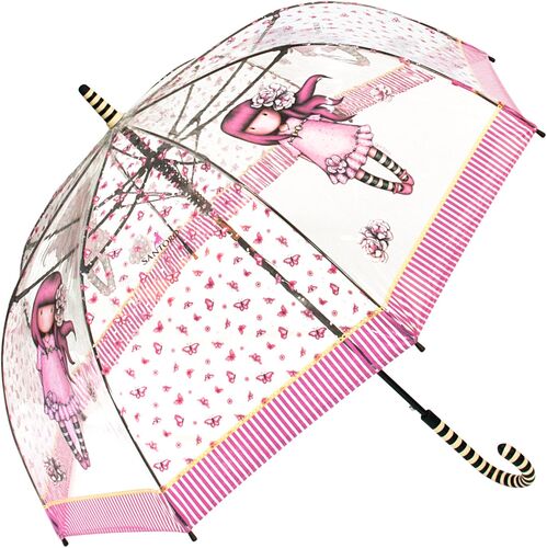 Paraguas adulto largo transparente automtico cpula Gorjuss "Cherry Blossom"