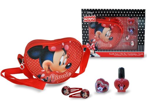 Set regalo con bolso, brillo de labios, pintauas y pinzas para pelo de Minnie Mouse