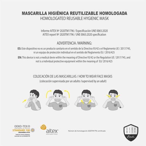 Mascarilla infantil higinica reutilizable homologada de Batman (st10)