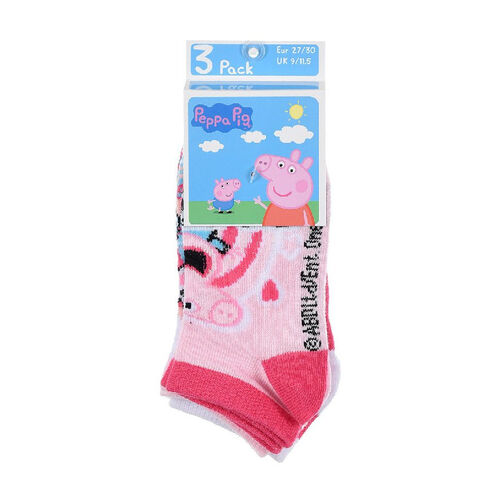 3 pack Peppa Pig ankle socks