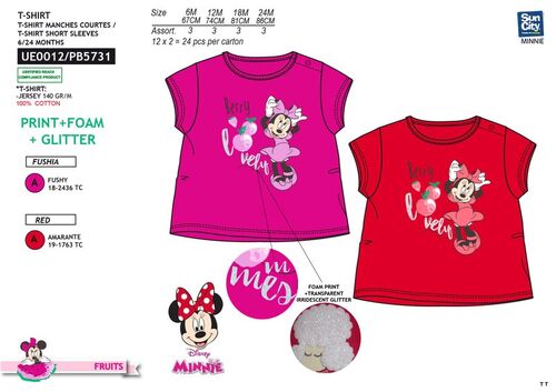 Camiseta de algodn para bebe de Minnie Mouse