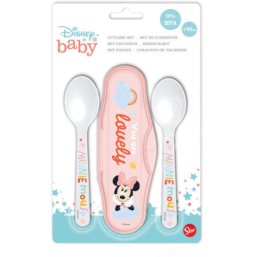 Estuche 2 cucharas plastico polipropileno para bebe de Minnie Mouse 'Indigo Dreams' (0/24)