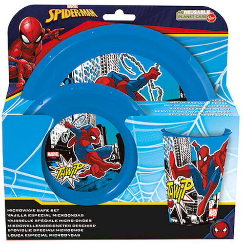 Set easy 3 piezas (plato, cuenco y vaso easy 260ml) de Spiderman 'Streets' (0/12)