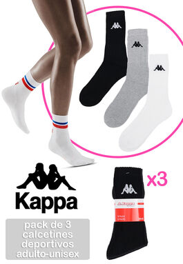 Pack de 3 calcetines Kappa deportivos adulto altos