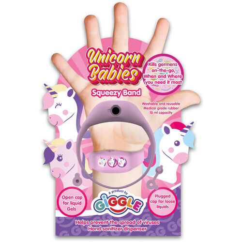 Children's bracelet with dispenser for hand sanitizer gel 'Unicorn'