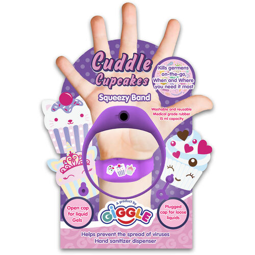 Children's bracelet with dispenser for hand sanitizer gel 'Cuddle cup'