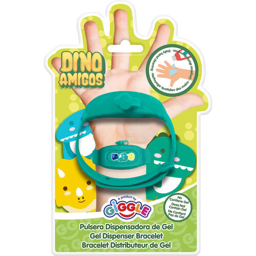 Children's bracelet with dispenser for hand sanitizer gel 'Dino friend'