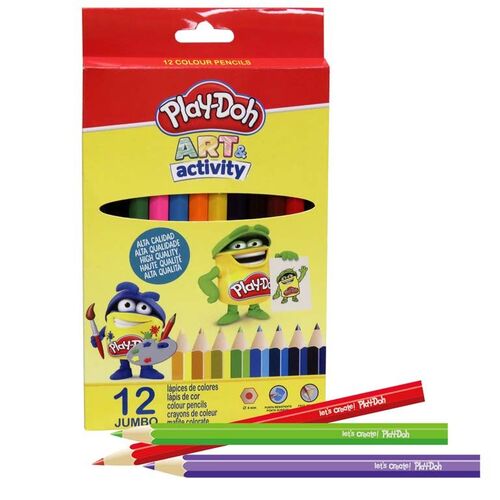 12 lpices de colores jumbo en caja de Play Doh (2/80)