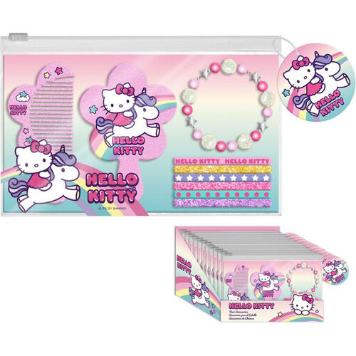 Set peine, espejo y accesorios fantasia en bolsita de Hello Kitty (12/48)