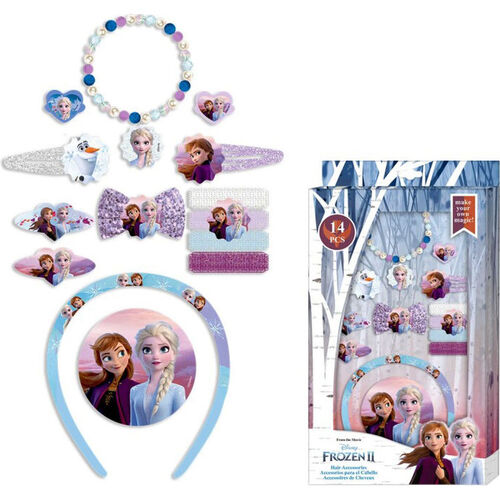 Caja con 14 accesorios pelo y fantasia de Frozen 2 (12/12)