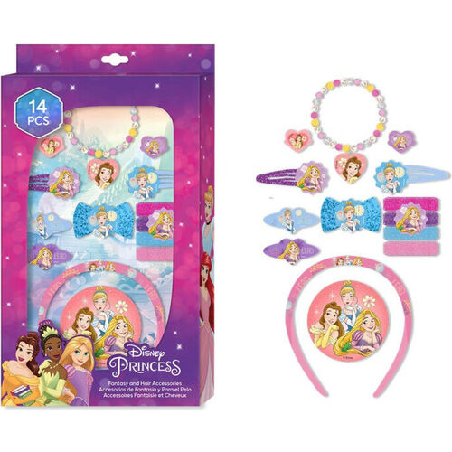 Caja con 14 accesorios pelo y fantasia de Princesas (12/12)