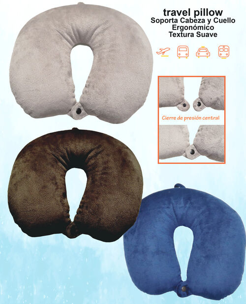 Ergonomic neck pillow cushion and soft texture for travel 28X30X10cm