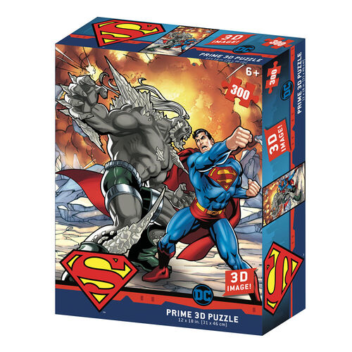Prime 3D Puzzles, Puzzle lenticular DC Comics Superman vs, Doomsday 300 piezas