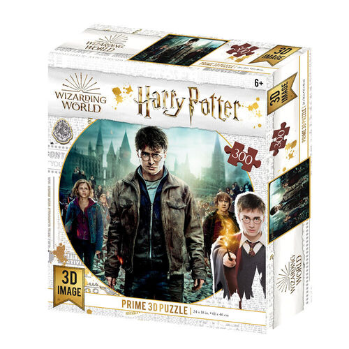 Prime 3D Puzzles, Puzzle lenticular Harry, Hermione y Ron 300 piezas Harry Potter