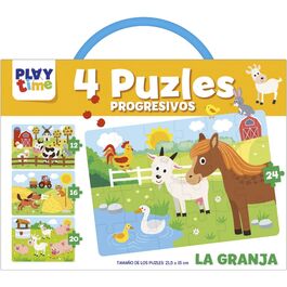 Imagiland, Playtime Maletin 4 puzzles progresivos 'La Granja'