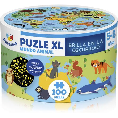 Imagiland, Puzzling puzle XL brilla en la oscuridad 'Mundo Animal'