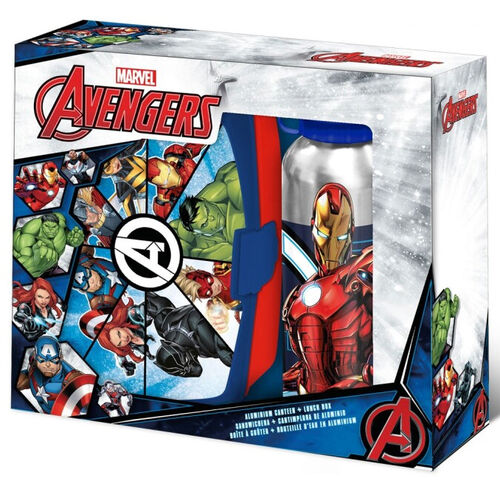Set de sandwichera y cantimplora aluminio Avengers