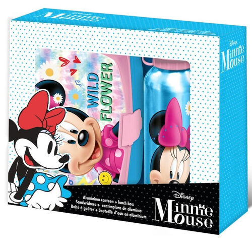 Set de sandwichera y cantimplora aluminio Minnie Mouse