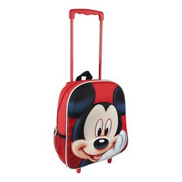 Mochila con relieve 3d y trolley con ruedas 31cm de Mickey Mouse