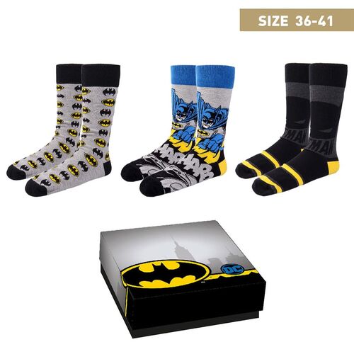 Pack 3 calcetines en caja regalo de Batman |CDRD|