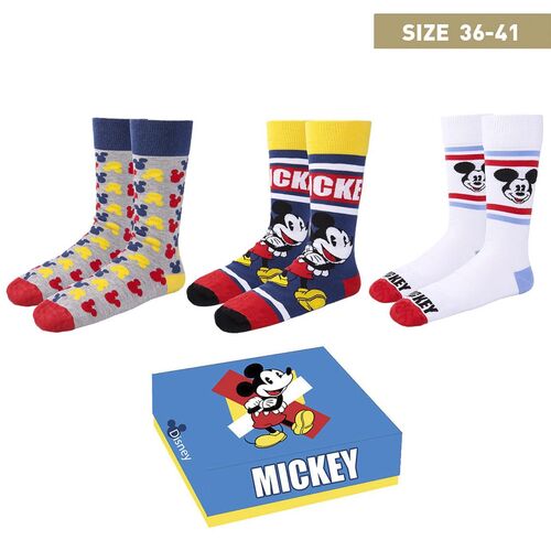 Pack 3 calcetines en caja regalo de Mickey Mouse