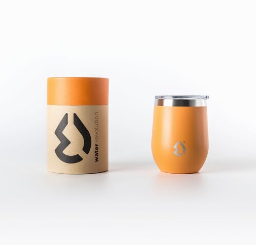 Tumbler vaso termico acero inox 310ml con tapa de Water Revolution 'Naranja'