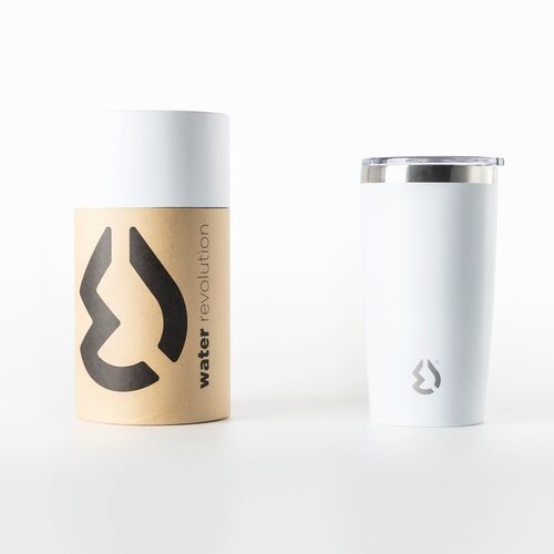 Tumbler vaso termico acero inox 540ml con tapa de Water Revolution 'Blanco'