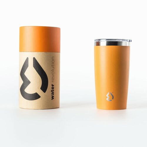 Tumbler vaso termico acero inox 540ml con tapa de Water Revolution 'Naranja'