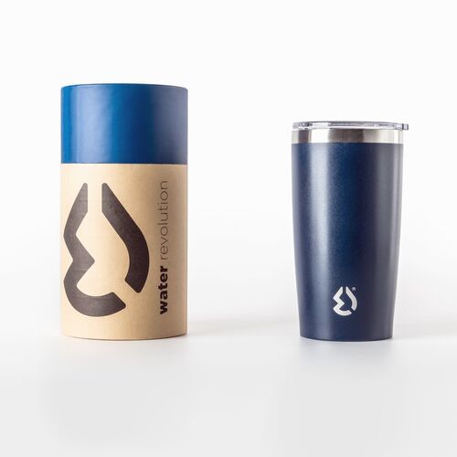 Water Revolution 540ml Stainless Steel Thermal Tumbler with Lid 'Navy Blue'