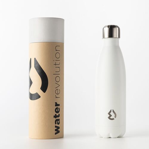Botella cantimplora termo de acero inox 500ml de Water Revolution 'Blanco'