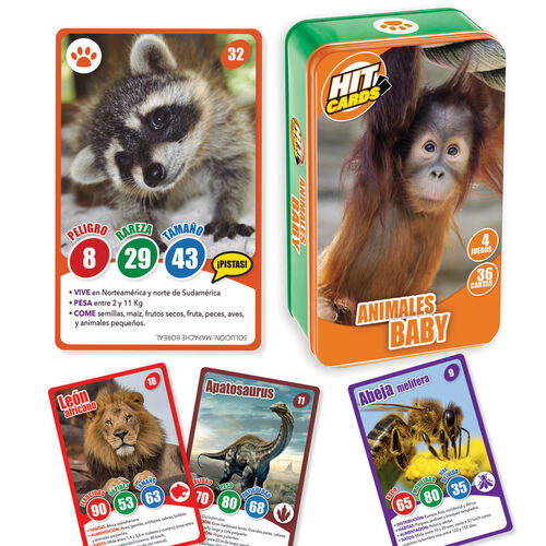 Imagiland, juego de cartas Hit Cards 'Descubre los animales baby ms sorprendentes del mundo'