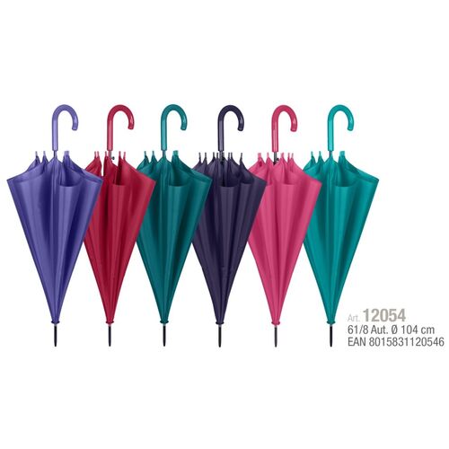 Paraguas Perletti mujer 61cm automatico color liso (12/60)