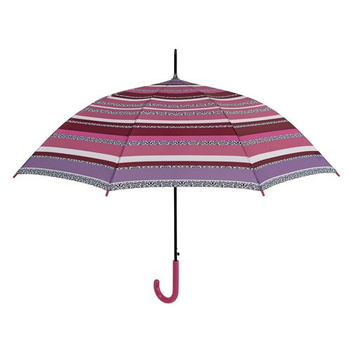 Paraguas Perletti mujer 61cm automatico rayas y topos (12/60)