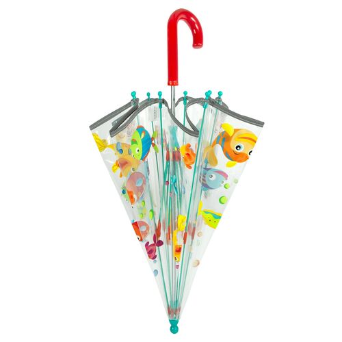 Paraguas Perletti infantil 42cm manual transparente con reflectante Peces (6/36)