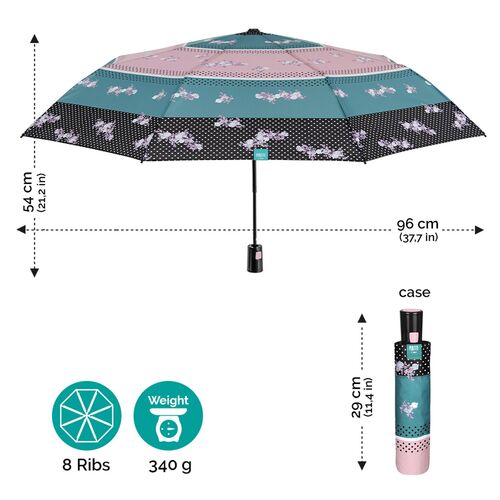 Paraguas Perletti mujer Mini 54cm automatico topos-flores (6/36)