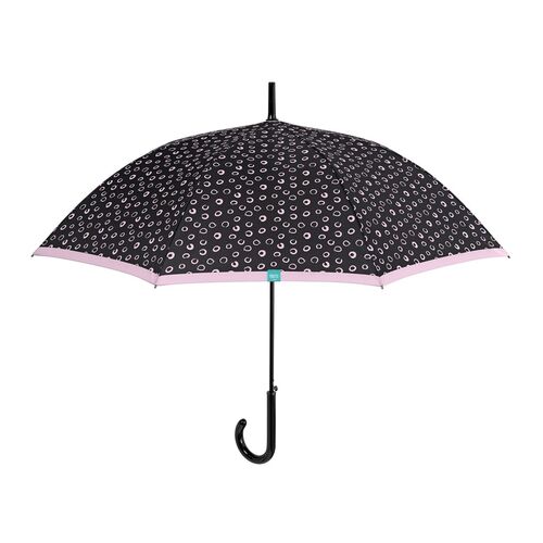 Paraguas Perletti mujer automatico 61cm negro-rosa antiviento (6/36)