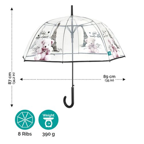 Paraguas Perletti mujer 61cm automatico cupula POE Paris-oso (6/36)