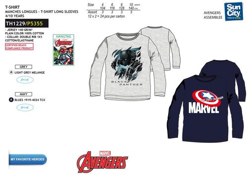 Camiseta manga larga algodn de Avengers