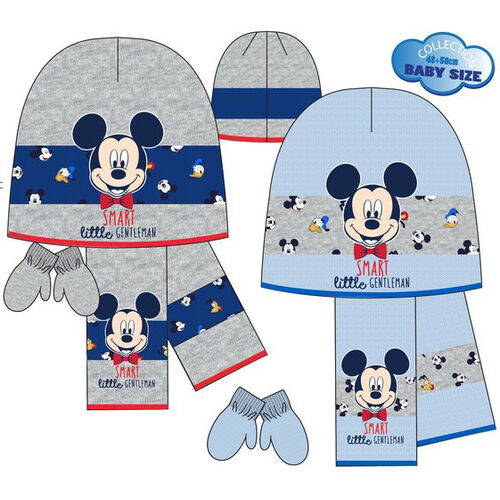 Conjunto de gorro, bufanda y guantes para bebe de Mickey Mouse