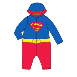 Pijama disfraz mono con pelo coralina y capucha para bebe de Superman o Batman