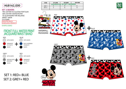 Pack 2 calzoncillos boxers de Mickey Mouse