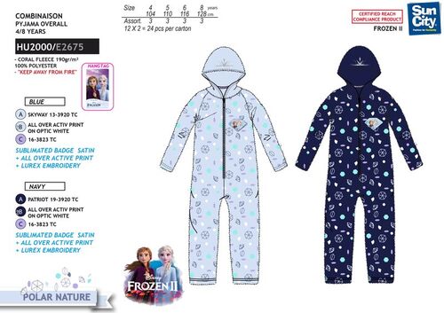 Pijama mono coralina con capucha de Frozen