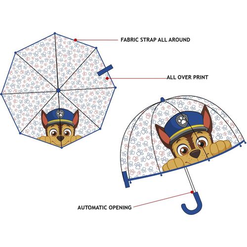 Paraguas automtico 48cm trasparente de Paw Patrol La Patrulla Canina
