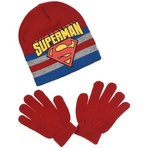 Conjunto de guantes y gorro de punto de Superman