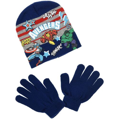 Conjunto de guantes y gorro punto de Avengers