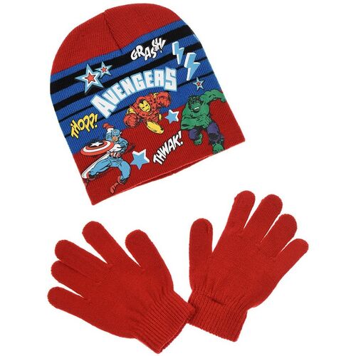 Conjunto de guantes y gorro punto de Avengers