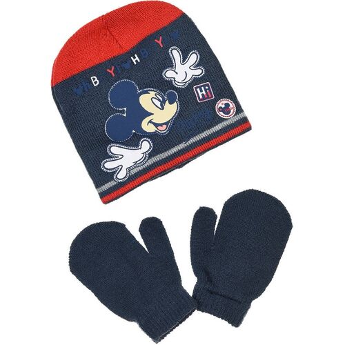 Conjunto de guantes y gorro punto para beb de Mickey Mouse