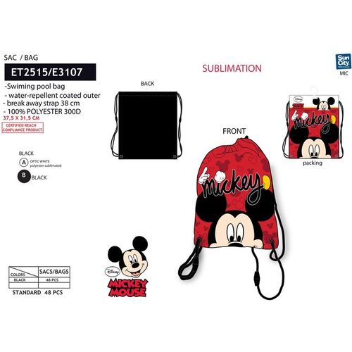 Mickey Mouse drawstring bag 37.5x31.5cm