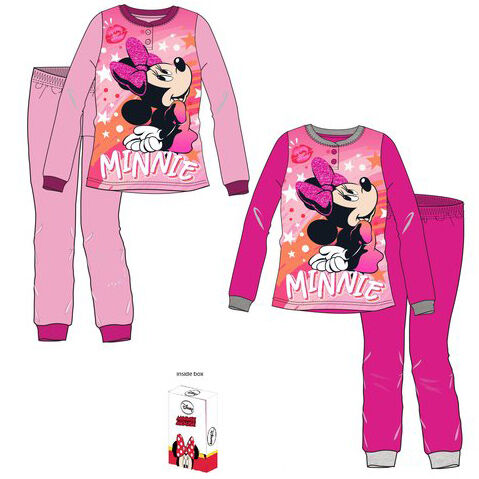 Long-sleeved cotton pajamas in Minnie Mouse gift box